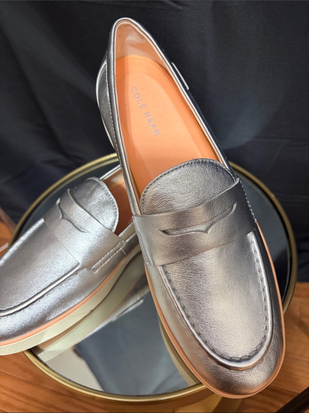 Cole Haan Nantucket 2.0 Penny Loafer in Silver Women’s size 11